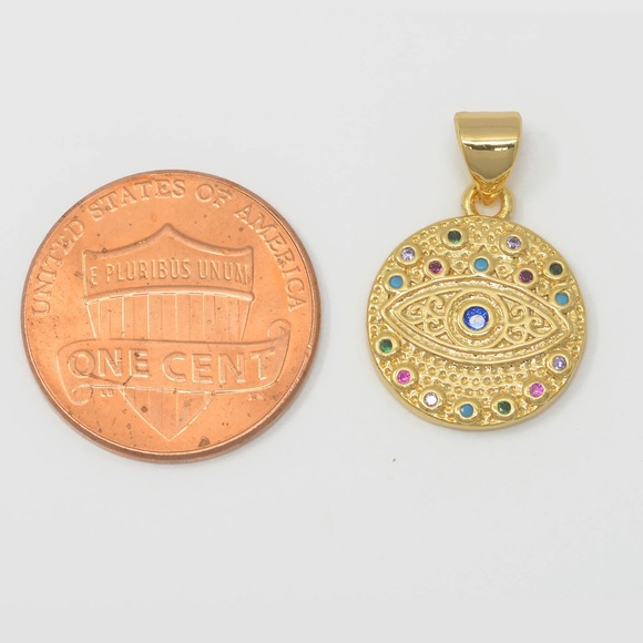 Colorful Evil Eye Necklace | 14k Gold Filled - Picture 8 of 8